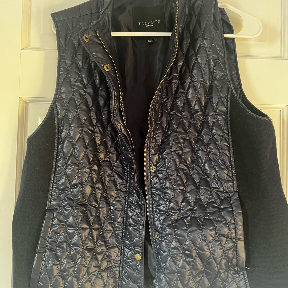 Talbots Women's Navy Quilted Vest